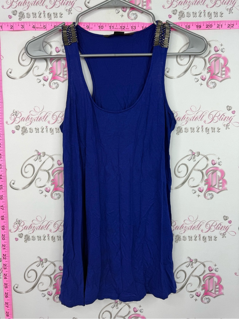 Armani Exchange beaded straps Royal Blue Beaded Strap Tank